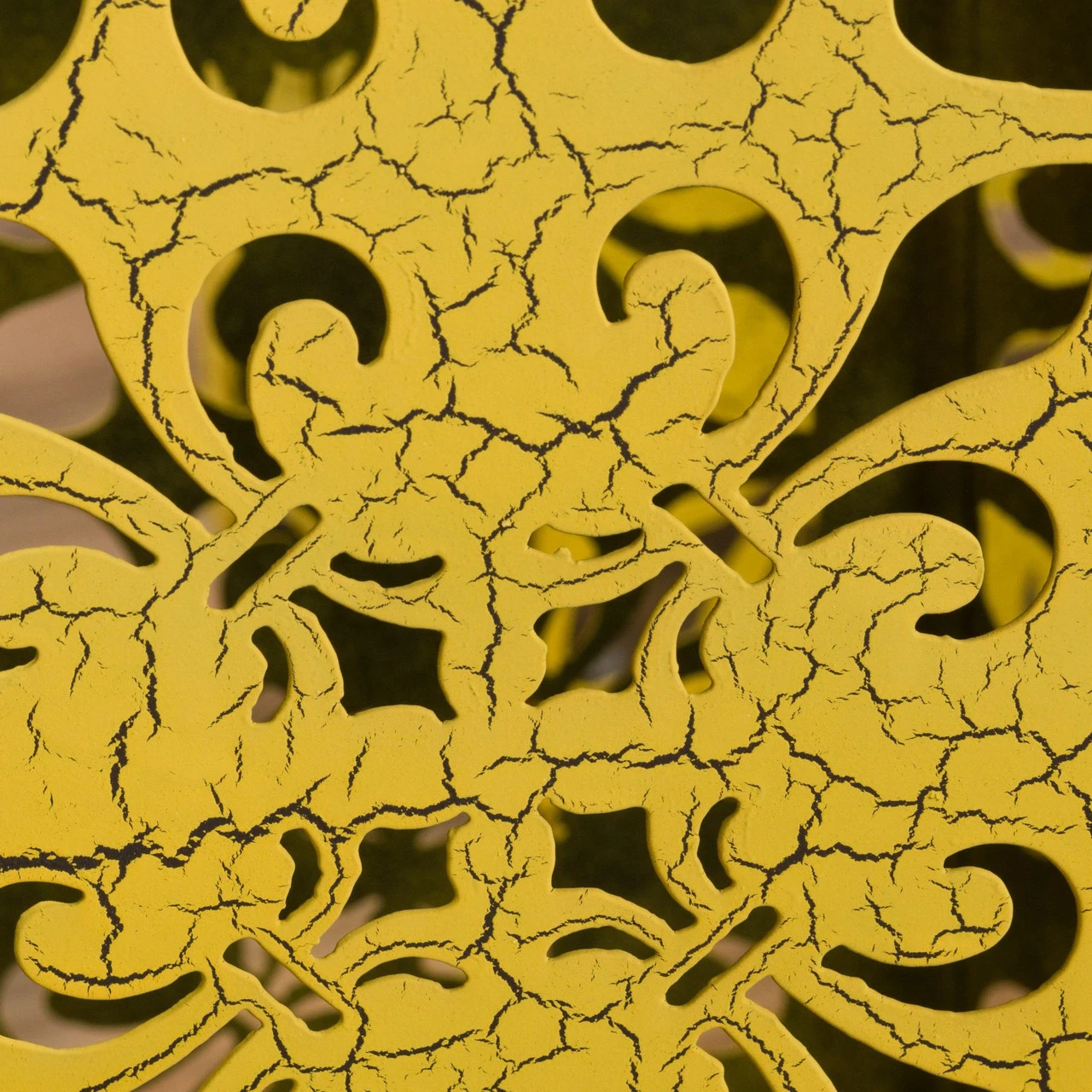 Set Of 2 Yellow And Brown Antique Outdoor Patio Accent Tables 4 Set Of 2 Yellow And Brown Antique Outdoor Patio Accent Tables - Image 4