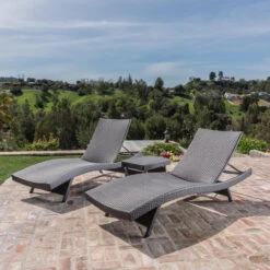 3-Piece Gray Wicker Outdoor Furniture Patio Adjustable Chaise Lounges And Tables Set -PatioVibe Shop dnhhf 296710 5 14719.1667487285