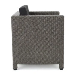 5-Piece Black Finish Wicker Outdoor Furniture Patio Chat Set - Gray Cushion 9 5-Piece Black Finish Wicker Outdoor Furniture Patio Chat Set - Gray Cushion -PatioVibe Shop dnhhf 299904 03 83897.1667678328