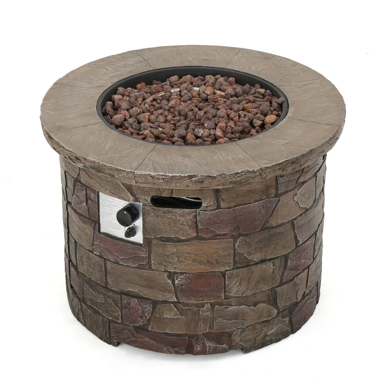 34.5" Brown Contemporary Round Outdoor Patio Fire Pit 1 34.5" Brown Contemporary Round Outdoor Patio Fire Pit