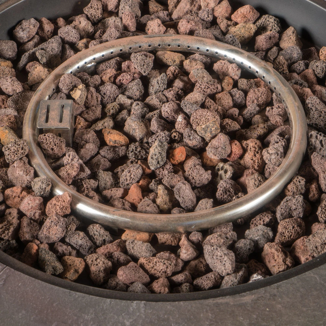 34.5" Brown And Gray Round Outdoor Patio Fire Pit 2 34.5" Brown And Gray Round Outdoor Patio Fire Pit - Image 2