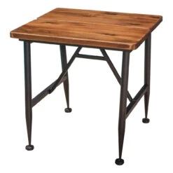 18" Brown Antique Finish Outdoor Patio End Accent Table