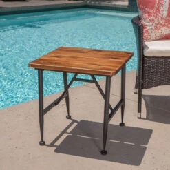 18" Brown Antique Finish Outdoor Patio End Accent Table 8 18" Brown Antique Finish Outdoor Patio End Accent Table -PatioVibe Shop dnhhf 301131 4 23140.1667678285