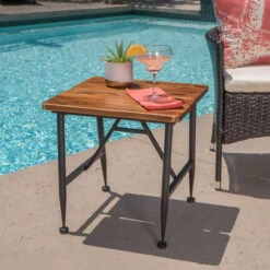 18" Brown Antique Finish Outdoor Patio End Accent Table 9 18" Brown Antique Finish Outdoor Patio End Accent Table -PatioVibe Shop dnhhf 301131 5 32000.1667678286