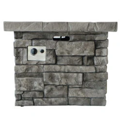 30" Gray Handcrafted Square Outdoor Patio Fire Pit