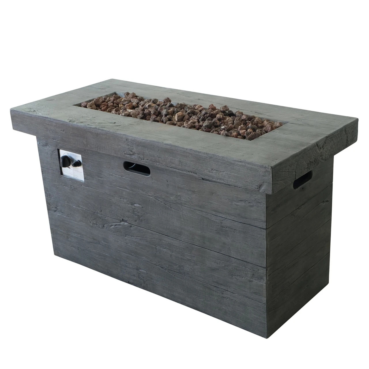 45" Gray Handcrafted Rectangular Outdoor Patio Fire Pit 1 45" Gray Handcrafted Rectangular Outdoor Patio Fire Pit
