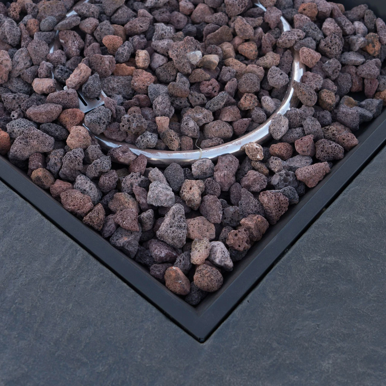 32" Brown Handcrafted Square Outdoor Patio Fire Pit 3 32" Brown Handcrafted Square Outdoor Patio Fire Pit - Image 3