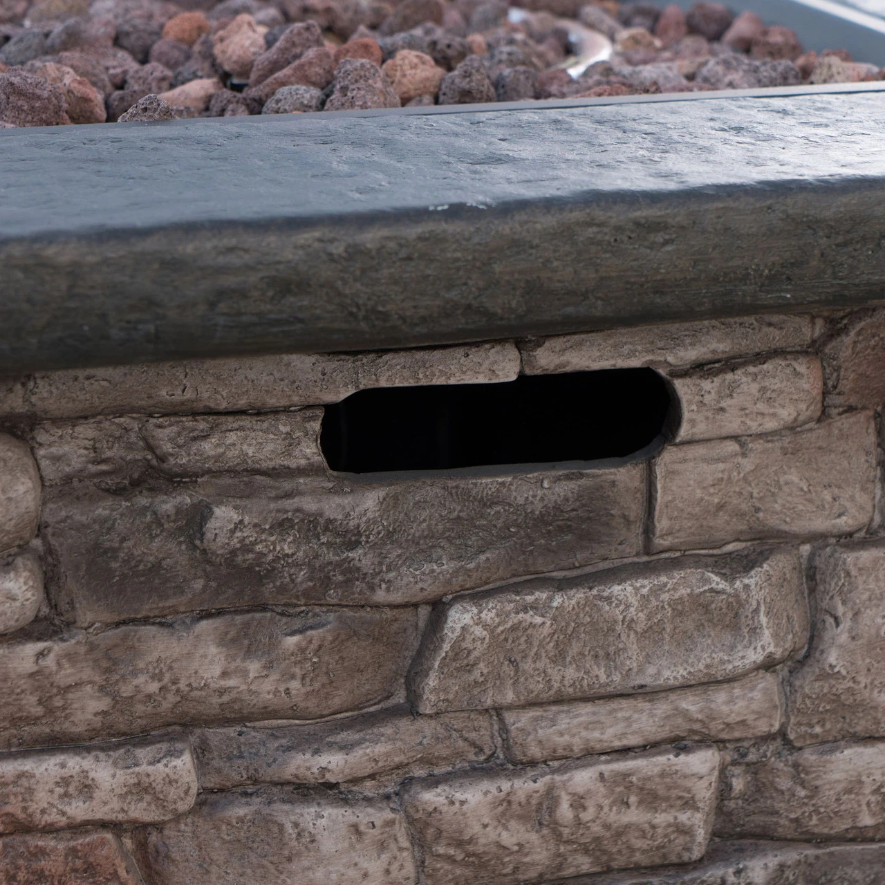 32" Brown Handcrafted Square Outdoor Patio Fire Pit 5 32" Brown Handcrafted Square Outdoor Patio Fire Pit - Image 5