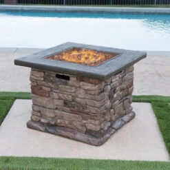 32" Brown Handcrafted Square Outdoor Patio Fire Pit 13 32" Brown Handcrafted Square Outdoor Patio Fire Pit -PatioVibe Shop dnhhf 303639 7 85350.1667677128