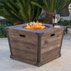 32" Brown And Black Contemporary Square Outdoor Patio Fire Pit 13 32" Brown And Black Contemporary Square Outdoor Patio Fire Pit -PatioVibe Shop dnhhf 303742 7 93238.1667677100