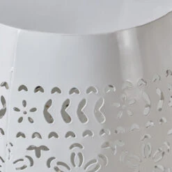 18" White Lace Cut Outdoor Patio Accent Side Table 8 18" White Lace Cut Outdoor Patio Accent Side Table -PatioVibe Shop dnhhf 303760 3 10066.1667664243