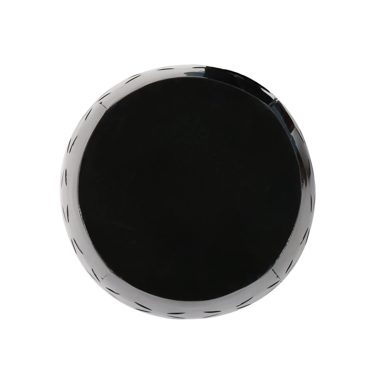 17.75" Black Barrel Shaped Lace Cut Outdoor Patio Accent Side Table 2 17.75" Black Barrel Shaped Lace Cut Outdoor Patio Accent Side Table - Image 2