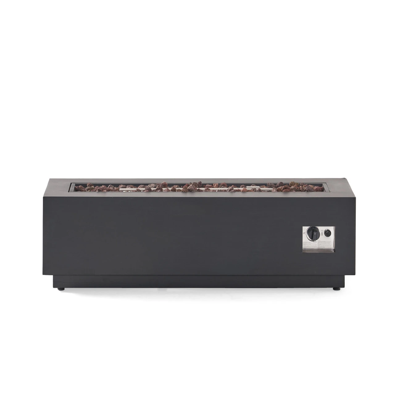 48" Charcoal Gray Handcrafted Rectangular Outdoor Patio Fire Pit With Tank Holder 6 48" Charcoal Gray Handcrafted Rectangular Outdoor Patio Fire Pit With Tank Holder - Image 6