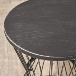 21" Matte Black Hand Crafted Outdoor Patio Side Table -PatioVibe Shop dnhhf 304131 3 04062.1667487087