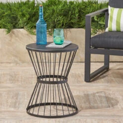 21" Matte Black Hand Crafted Outdoor Patio Side Table -PatioVibe Shop dnhhf 304131 5 19747.1667487087