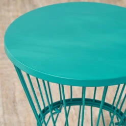 21" Matte Teal Blue Hand Crafted Outdoor Patio Side Table -PatioVibe Shop dnhhf 304132 3 63652.1667654077
