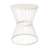 21" Matte White Contemporary Hourglass Outdoor Patio Side Tables