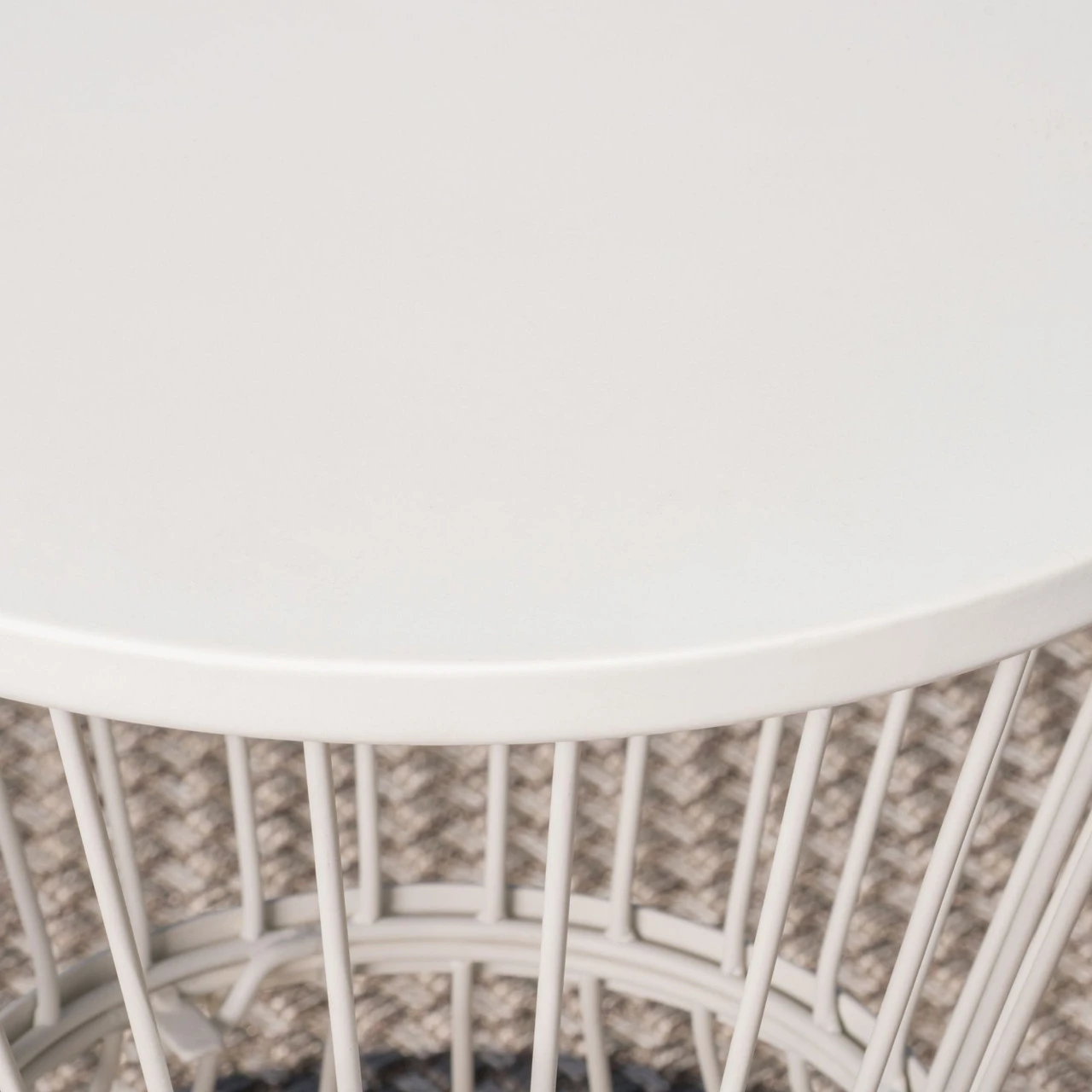 21" Matte White Contemporary Hourglass Outdoor Patio Side Tables 3 21" Matte White Contemporary Hourglass Outdoor Patio Side Tables - Image 3