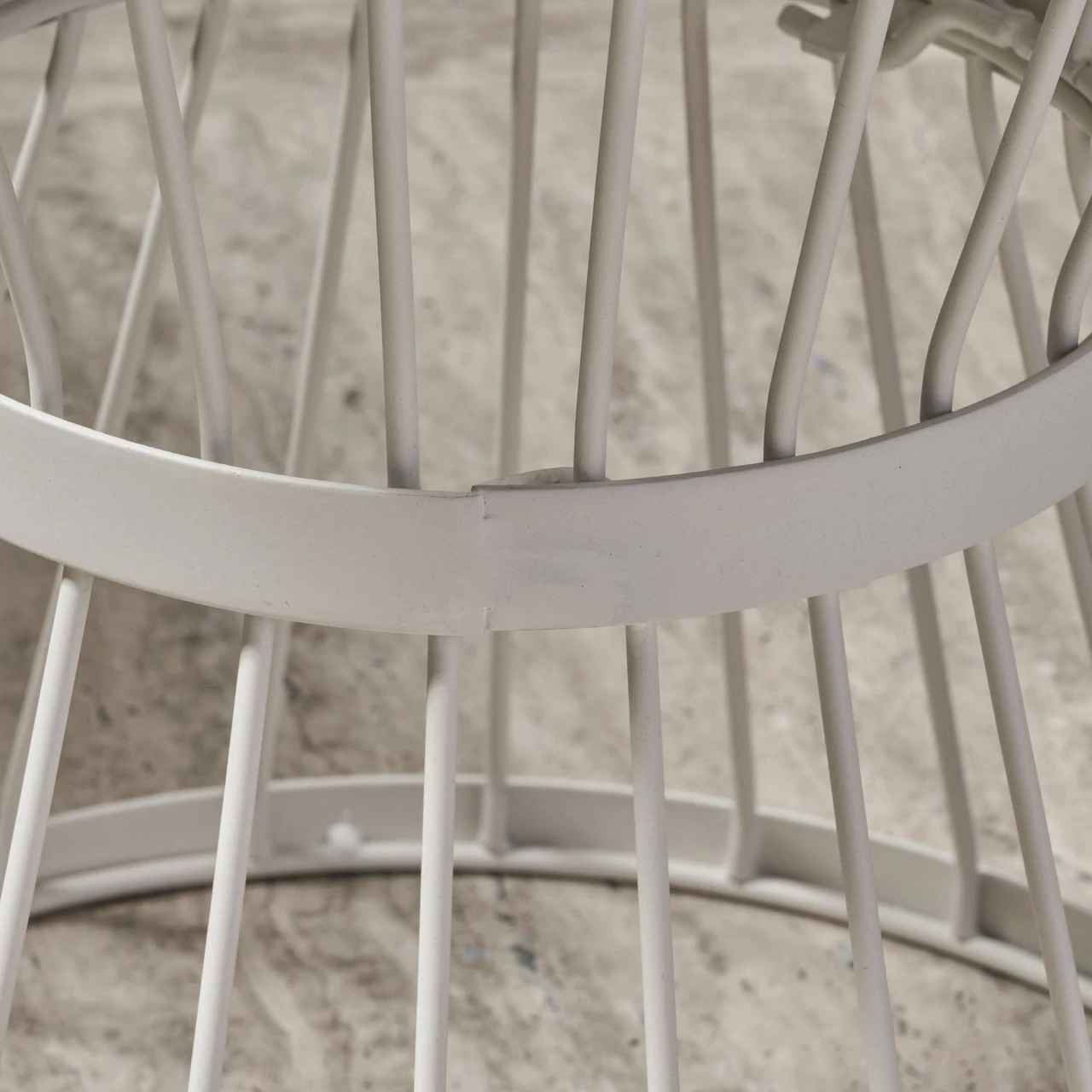 21" Matte White Contemporary Hourglass Outdoor Patio Side Tables 4 21" Matte White Contemporary Hourglass Outdoor Patio Side Tables - Image 4