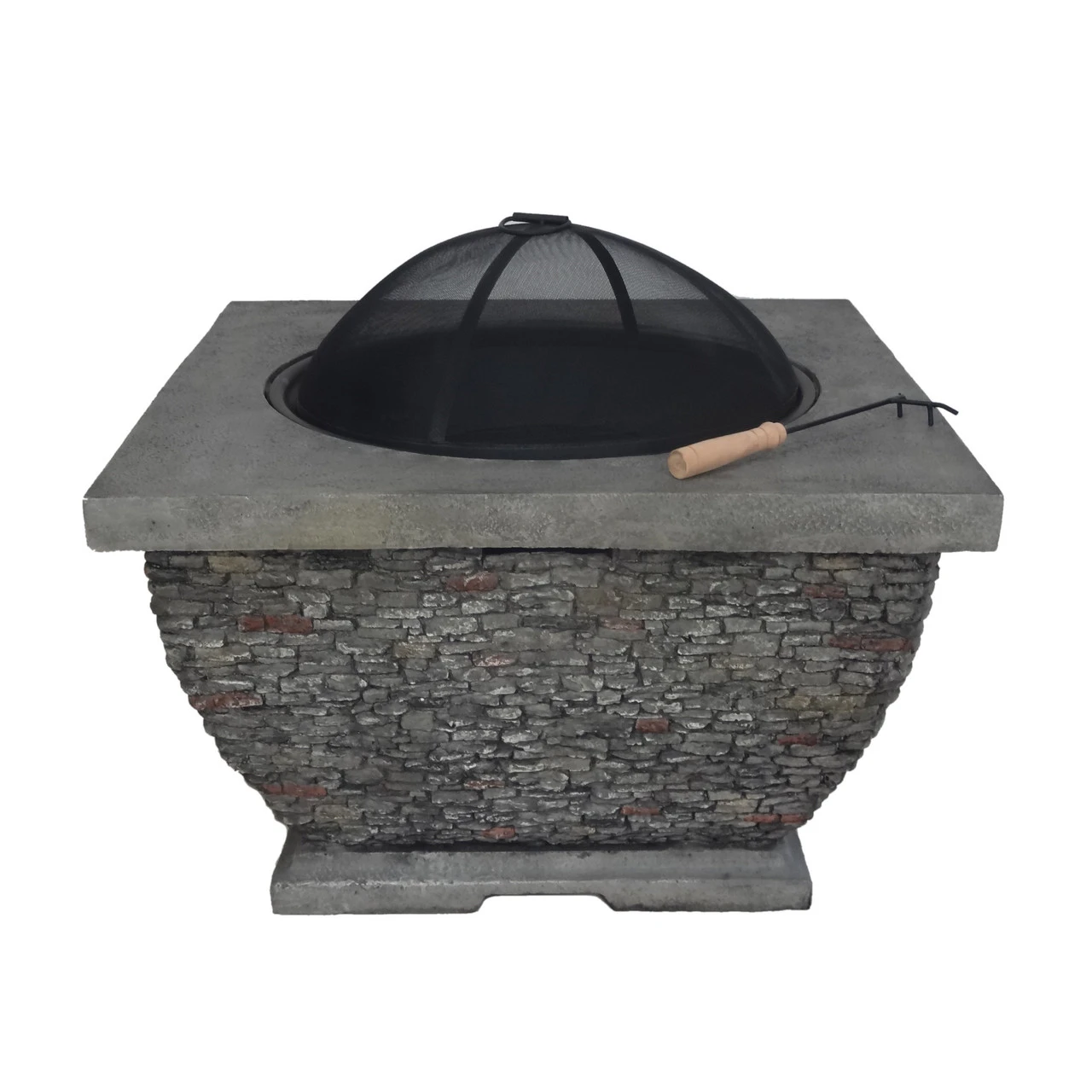 32.25" Gray And Black Contemporary Outdoor Square Fire Pit 1 32.25" Gray And Black Contemporary Outdoor Square Fire Pit