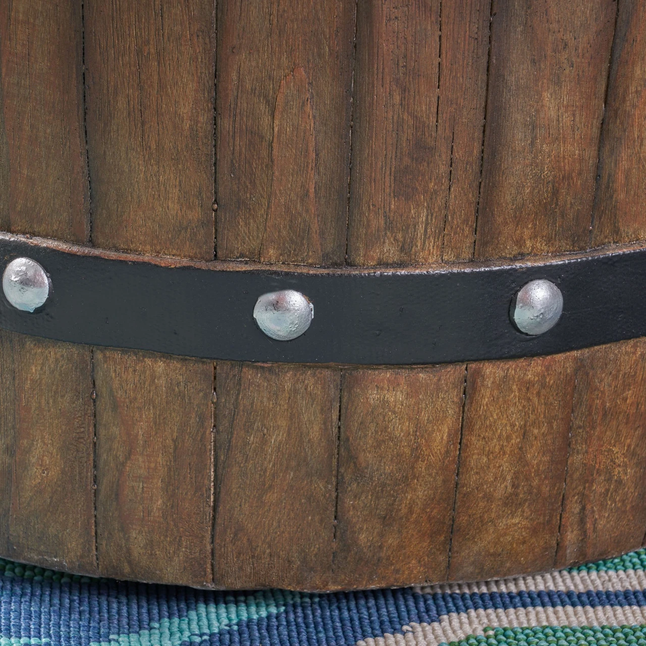 25" Cedar Brown Handcrafted Round Outdoor Patio Fire Pit 4 25" Cedar Brown Handcrafted Round Outdoor Patio Fire Pit - Image 4