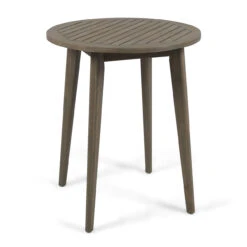 30" Brown And Gray Contemporary Round Outdoor Bistro Table