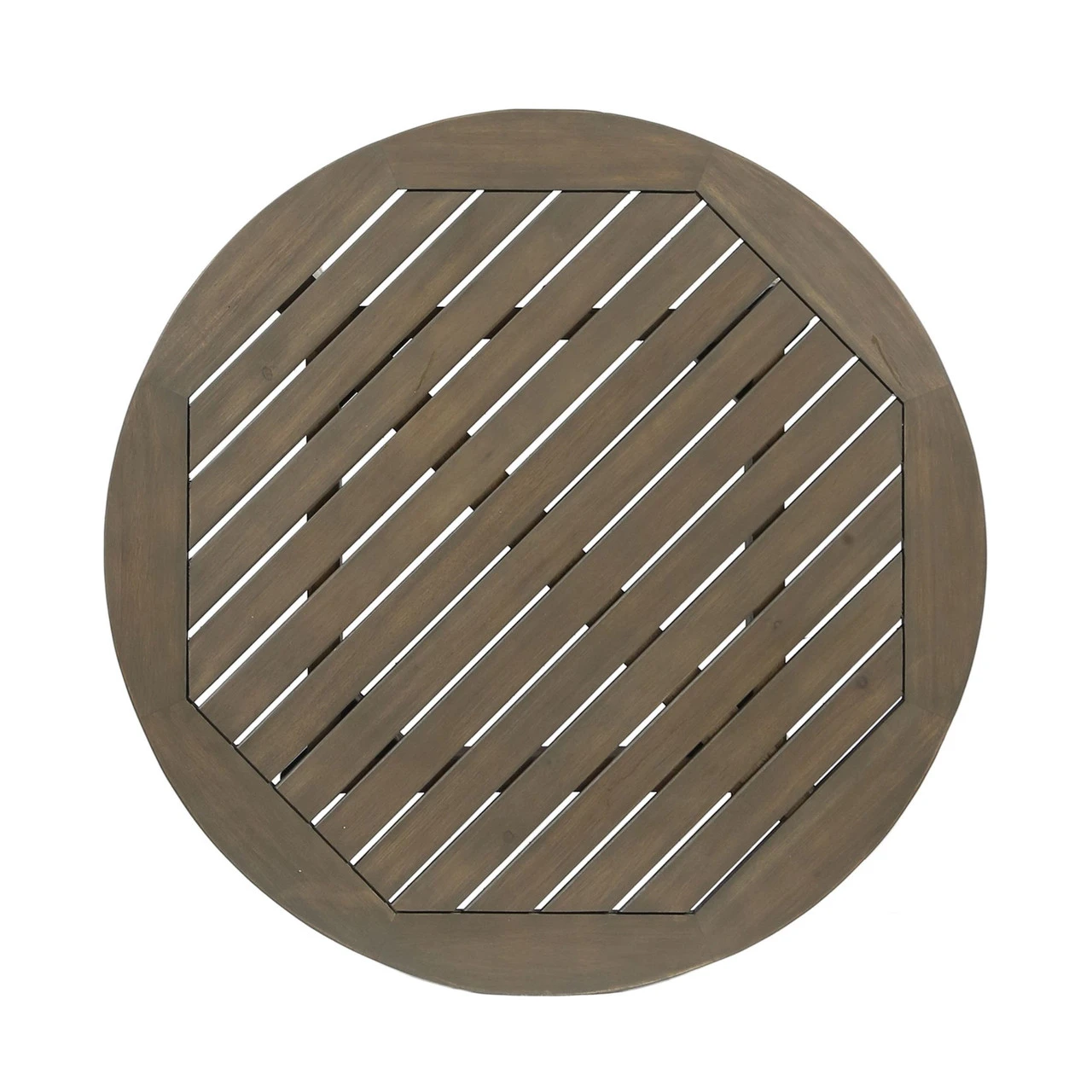 30" Brown And Gray Contemporary Round Outdoor Bistro Table 2 30" Brown And Gray Contemporary Round Outdoor Bistro Table - Image 2