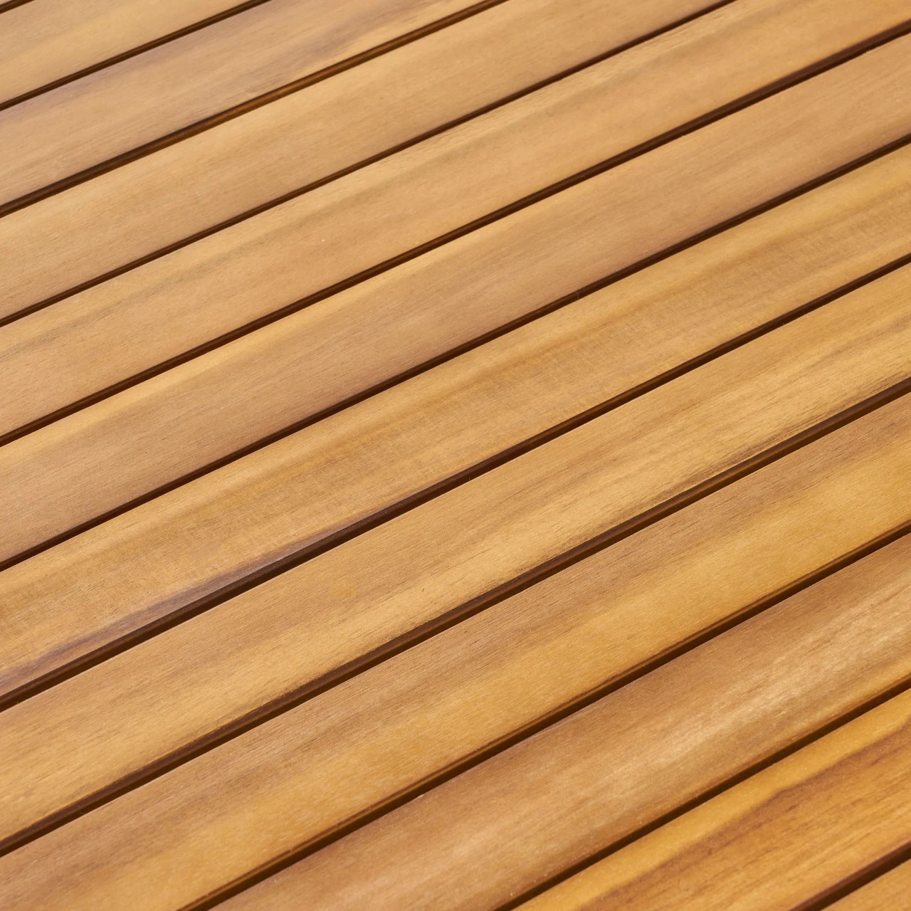 35.50" Teak Brown Contemporary Square Outdoor Dining Table 4 35.50" Teak Brown Contemporary Square Outdoor Dining Table - Image 4