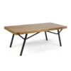 50" Brown And Black Contemporary Rectangular Outdoor Coffee Table