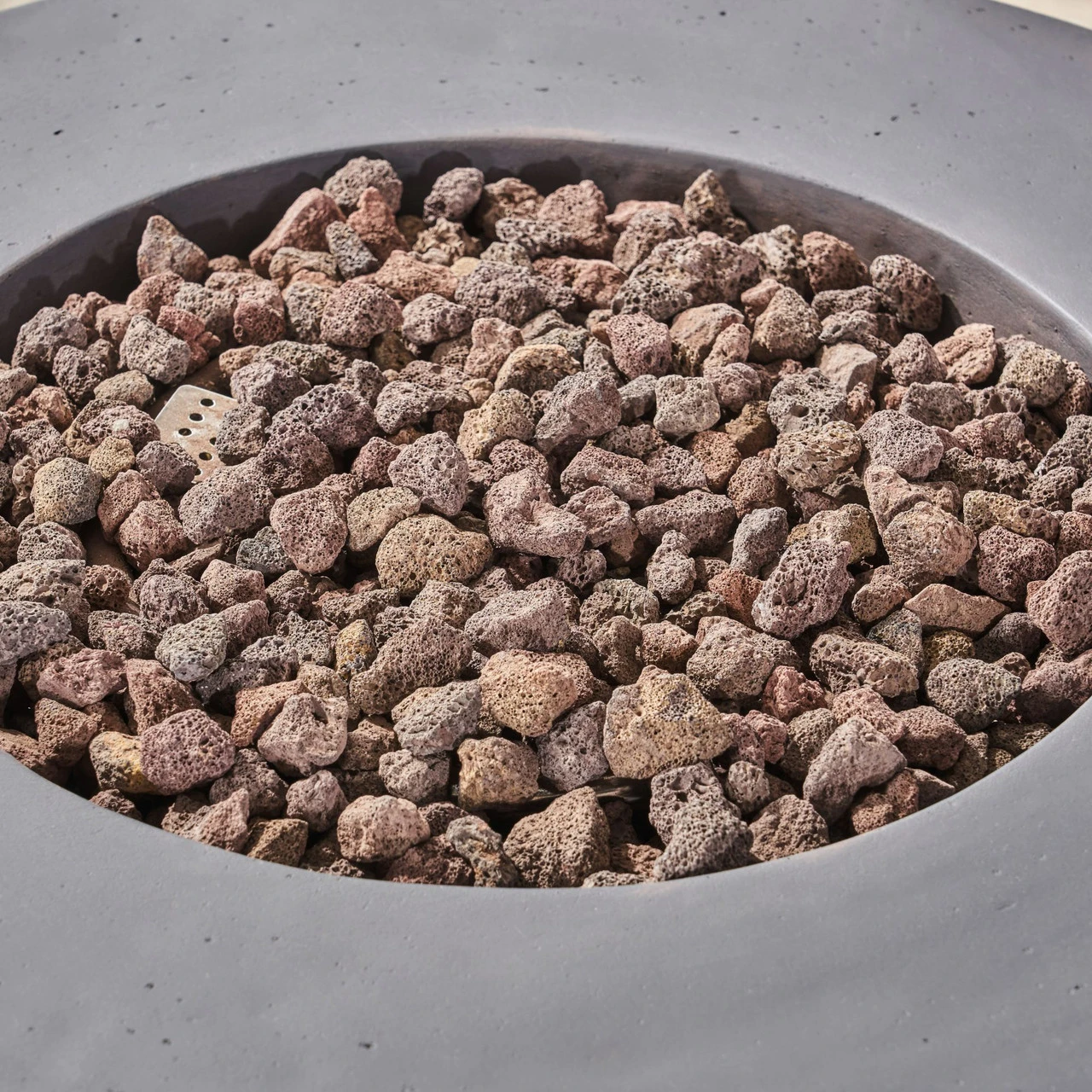 31" Gray Contemporary Outdoor Patio Round Fire Pit 3 31" Gray Contemporary Outdoor Patio Round Fire Pit - Image 3