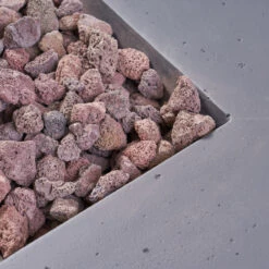 2pc Gray Contemporary Rectangular Outdoor Patio Burning Fire Pit 40.25" -PatioVibe Shop dnhhf 305083 3 04935.1667618273