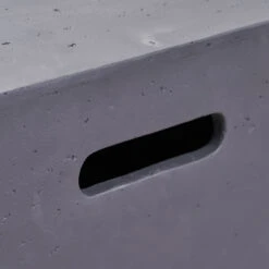 2pc Gray Contemporary Rectangular Outdoor Patio Burning Fire Pit 40.25" -PatioVibe Shop dnhhf 305083 4 00093.1667618273