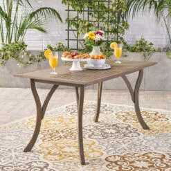59" Gray Contemporary Rectangular Outdoor Dining Table 13 59" Gray Contemporary Rectangular Outdoor Dining Table -PatioVibe Shop dnhhf 305092 7 94281.1667474686