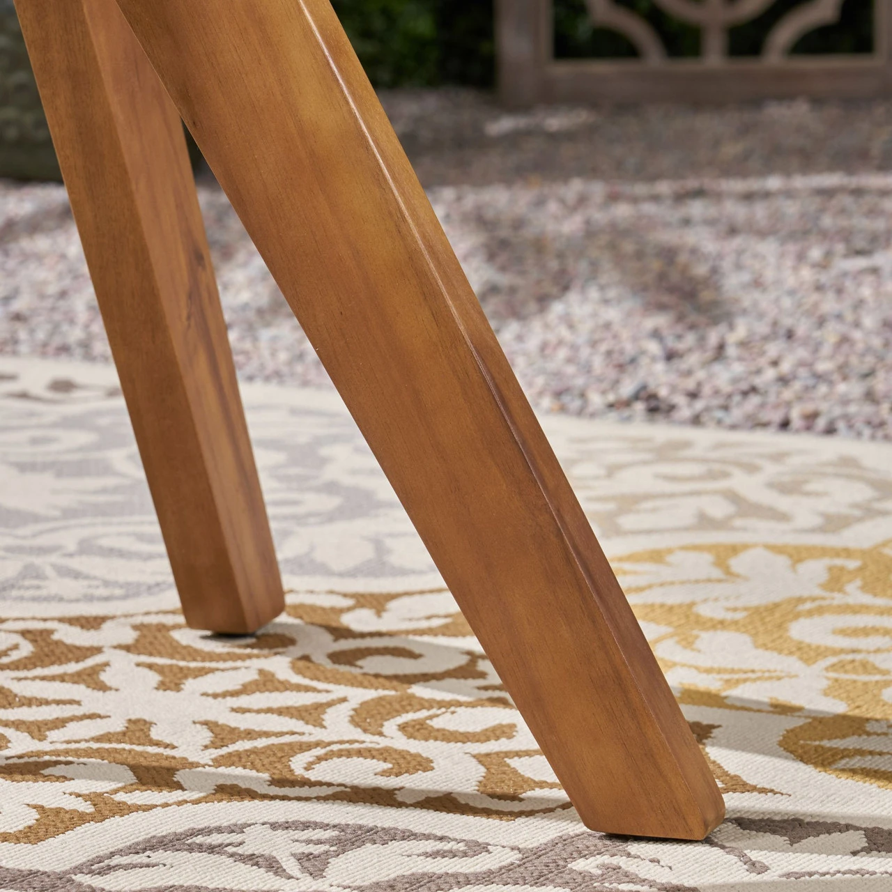 35.50" Brown Contemporary Square Outdoor Dining Table With X Base 4 35.50" Brown Contemporary Square Outdoor Dining Table With X Base - Image 4