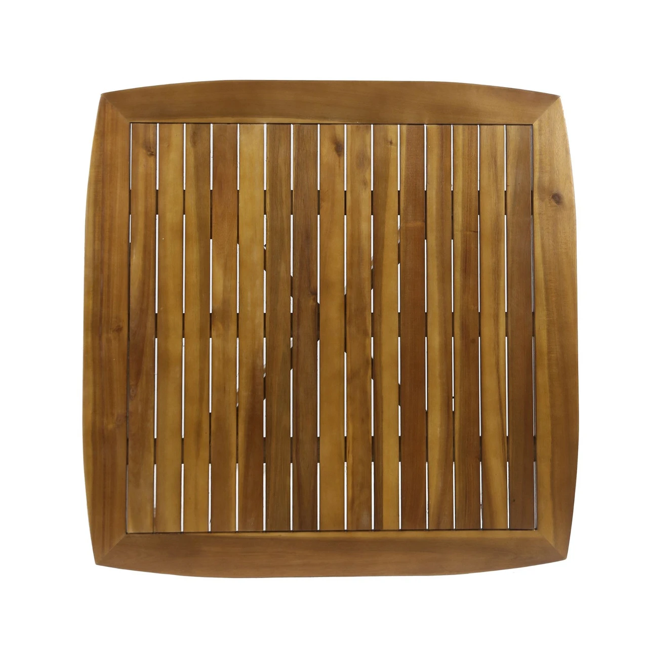 35.50" Brown Contemporary Square Outdoor Dining Table With X Base 6 35.50" Brown Contemporary Square Outdoor Dining Table With X Base - Image 6