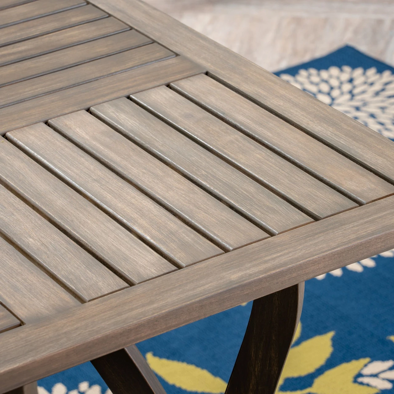 31.5" Gray Contemporary Square Outdoor Dining Table 3 31.5" Gray Contemporary Square Outdoor Dining Table - Image 3