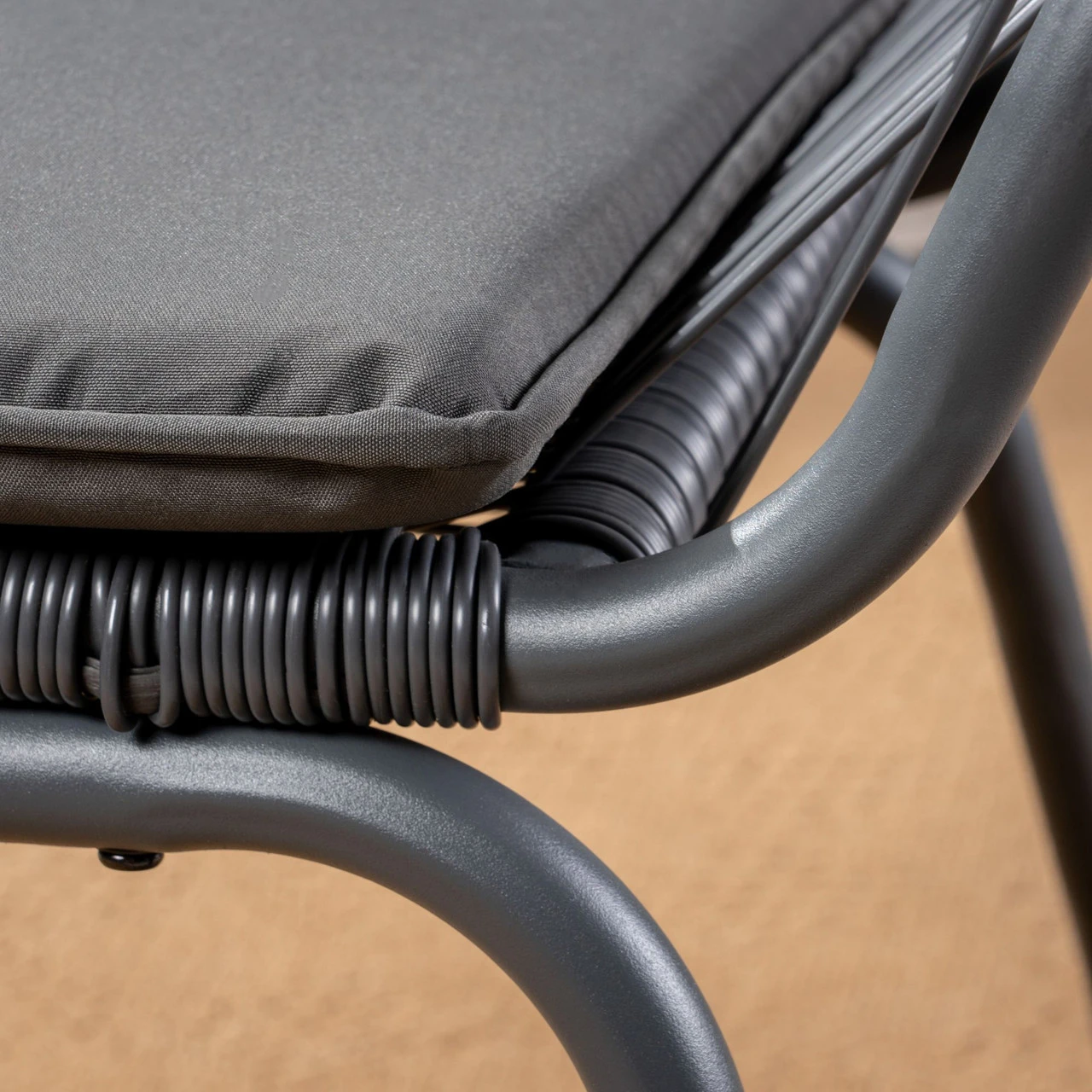 3-Piece Gray And White Wicker Outdoor Furniture Patio Chat Set - Gray Cushions 5 3-Piece Gray And White Wicker Outdoor Furniture Patio Chat Set - Gray Cushions - Image 5