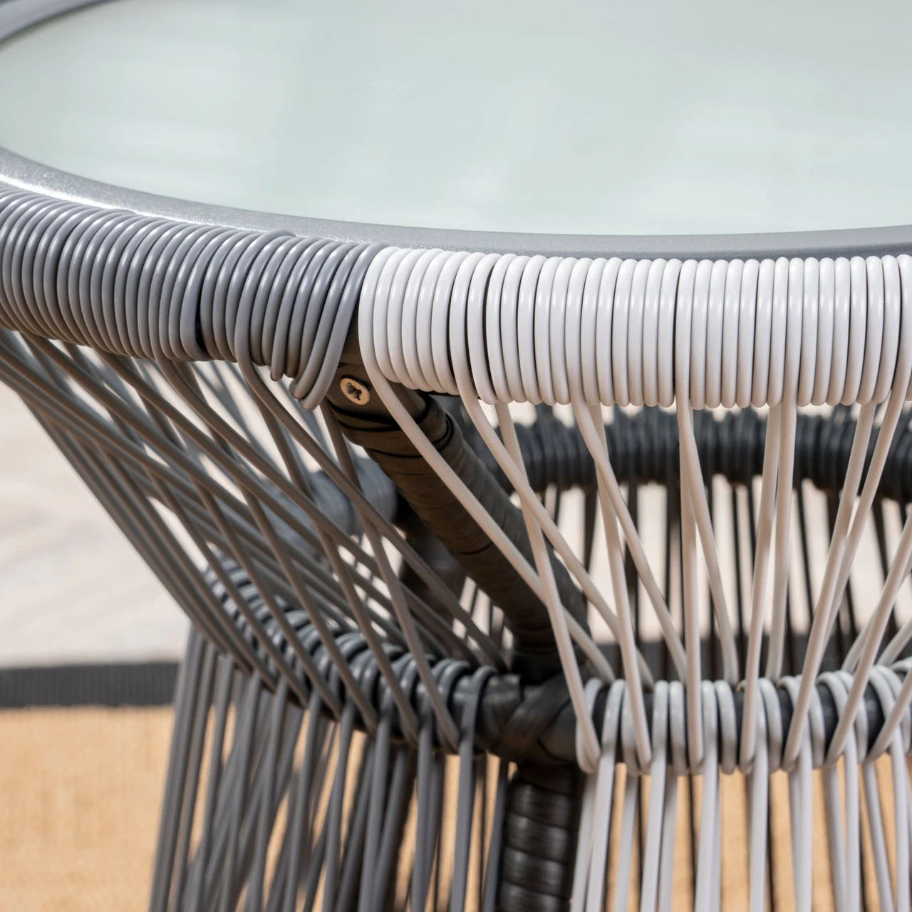 3-Piece Gray And White Wicker Outdoor Furniture Patio Chat Set - Gray Cushions 7 3-Piece Gray And White Wicker Outdoor Furniture Patio Chat Set - Gray Cushions - Image 7