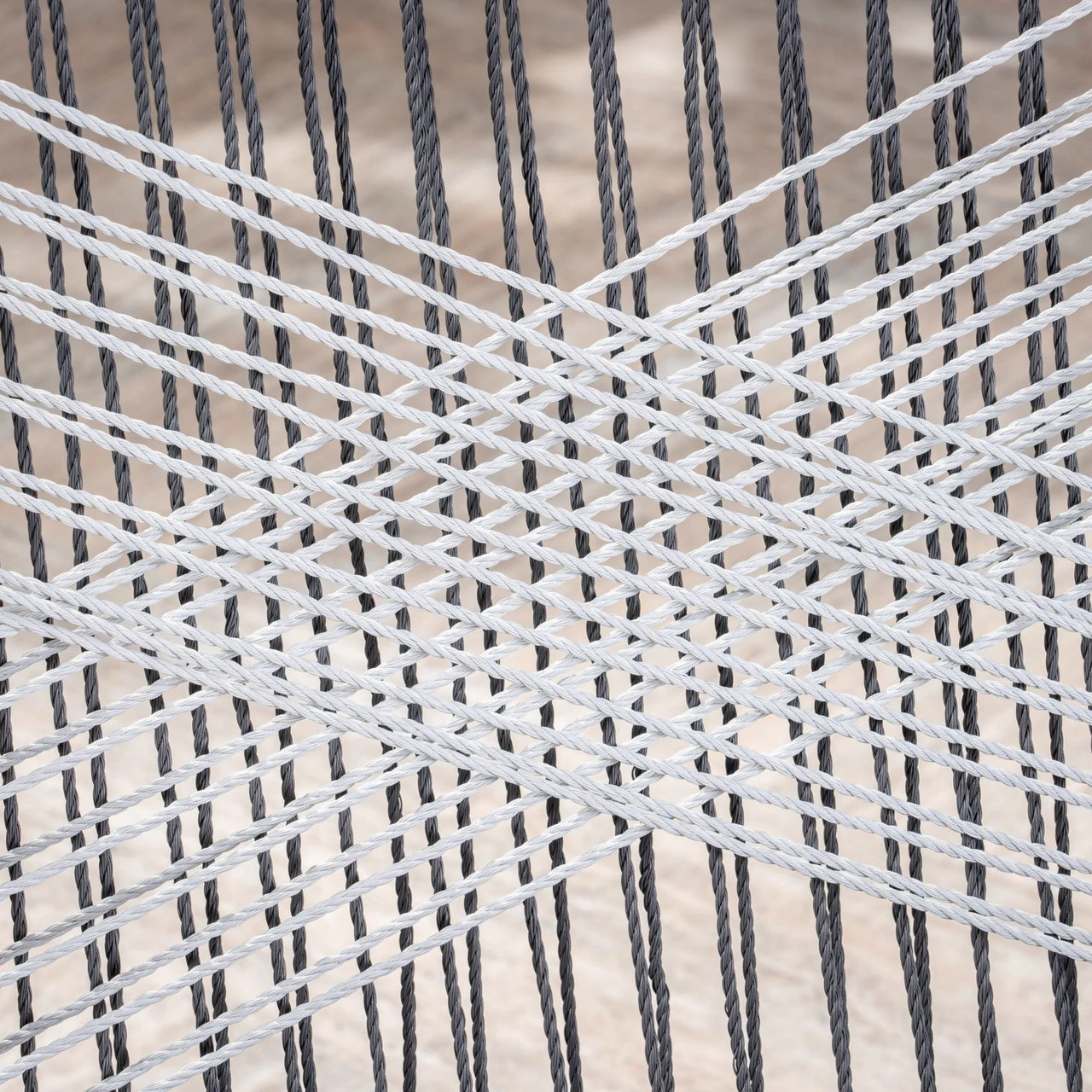 3-Piece Gray And White Rope Woven Outdoor Furniture Patio Chat Set - Gray Cushions 4 3-Piece Gray And White Rope Woven Outdoor Furniture Patio Chat Set - Gray Cushions - Image 4