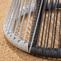 3-Piece Gray And White Rope Woven Outdoor Furniture Patio Chat Set - Gray Cushions 13 3-Piece Gray And White Rope Woven Outdoor Furniture Patio Chat Set - Gray Cushions -PatioVibe Shop dnhhf 305239 7 88725.1667690921