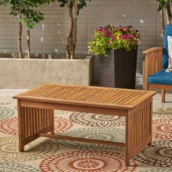 40" Brown Traditional Handcrafted Rectangular Outdoor Coffee Table -PatioVibe Shop dnhhf 305546 5 74373.1667677056