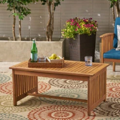 40" Brown Traditional Handcrafted Rectangular Outdoor Coffee Table -PatioVibe Shop dnhhf 305546 6 96987.1667677056