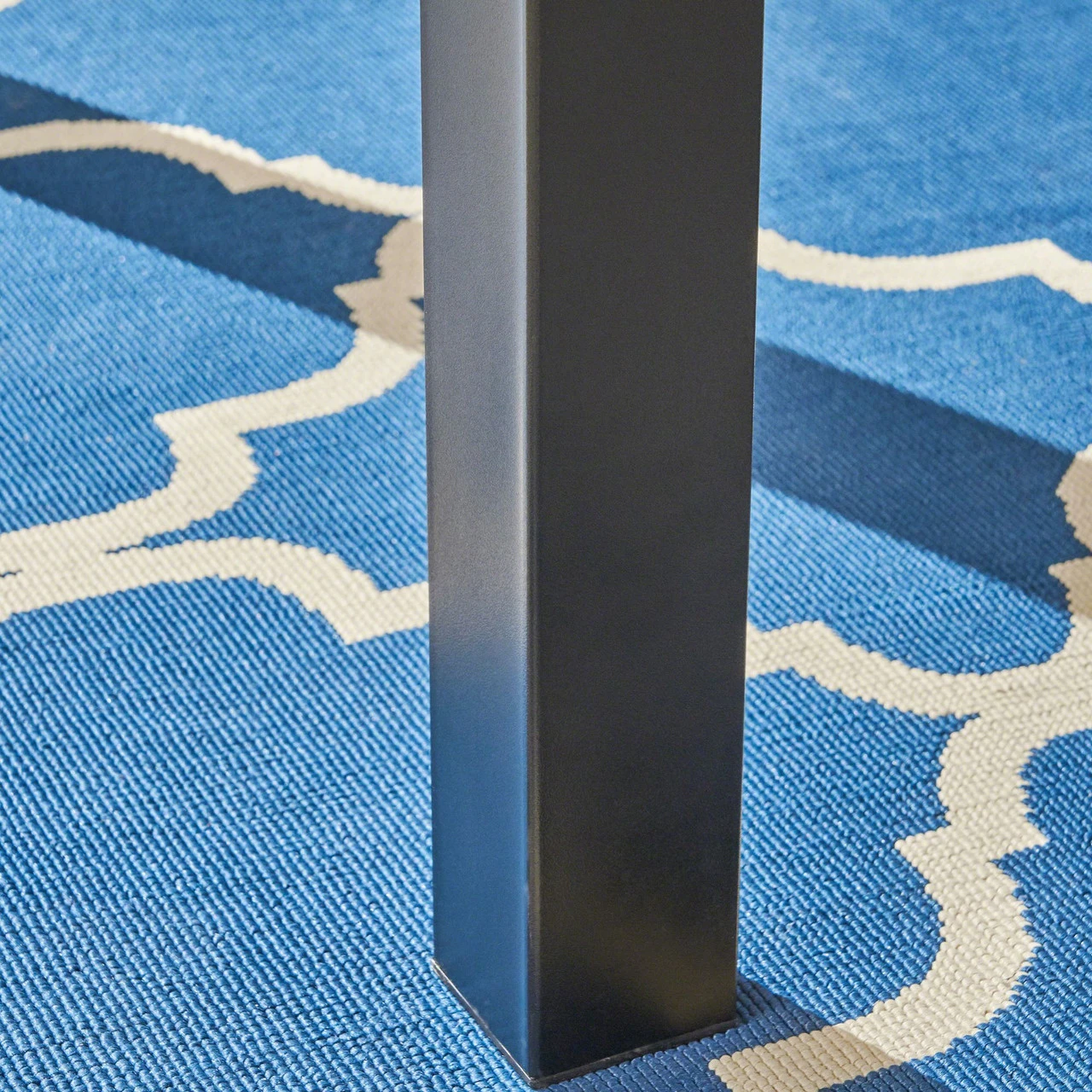 70.75" Natural Brown And Black Rectangular Outdoor Patio Dining Table 6 70.75" Natural Brown And Black Rectangular Outdoor Patio Dining Table - Image 6