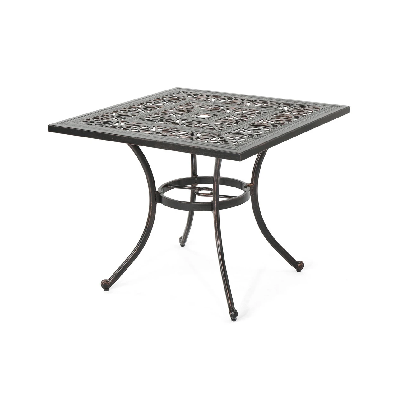 34.75" Brown Distressed Square Outdoor Patio Dining Table 1 34.75" Brown Distressed Square Outdoor Patio Dining Table