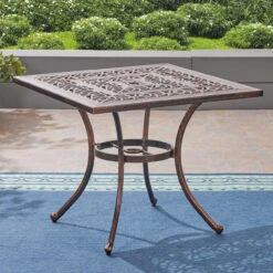 34.75" Brown Distressed Square Outdoor Patio Dining Table 11 34.75" Brown Distressed Square Outdoor Patio Dining Table -PatioVibe Shop dnhhf 306274 05 42630.1667677059