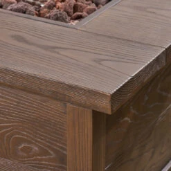 5pc Brown And Black Outdoor Patio 5 Seater Chat Set With Fire Pit 67.5" -PatioVibe Shop dnhhf 306319 4 08479.1667490450