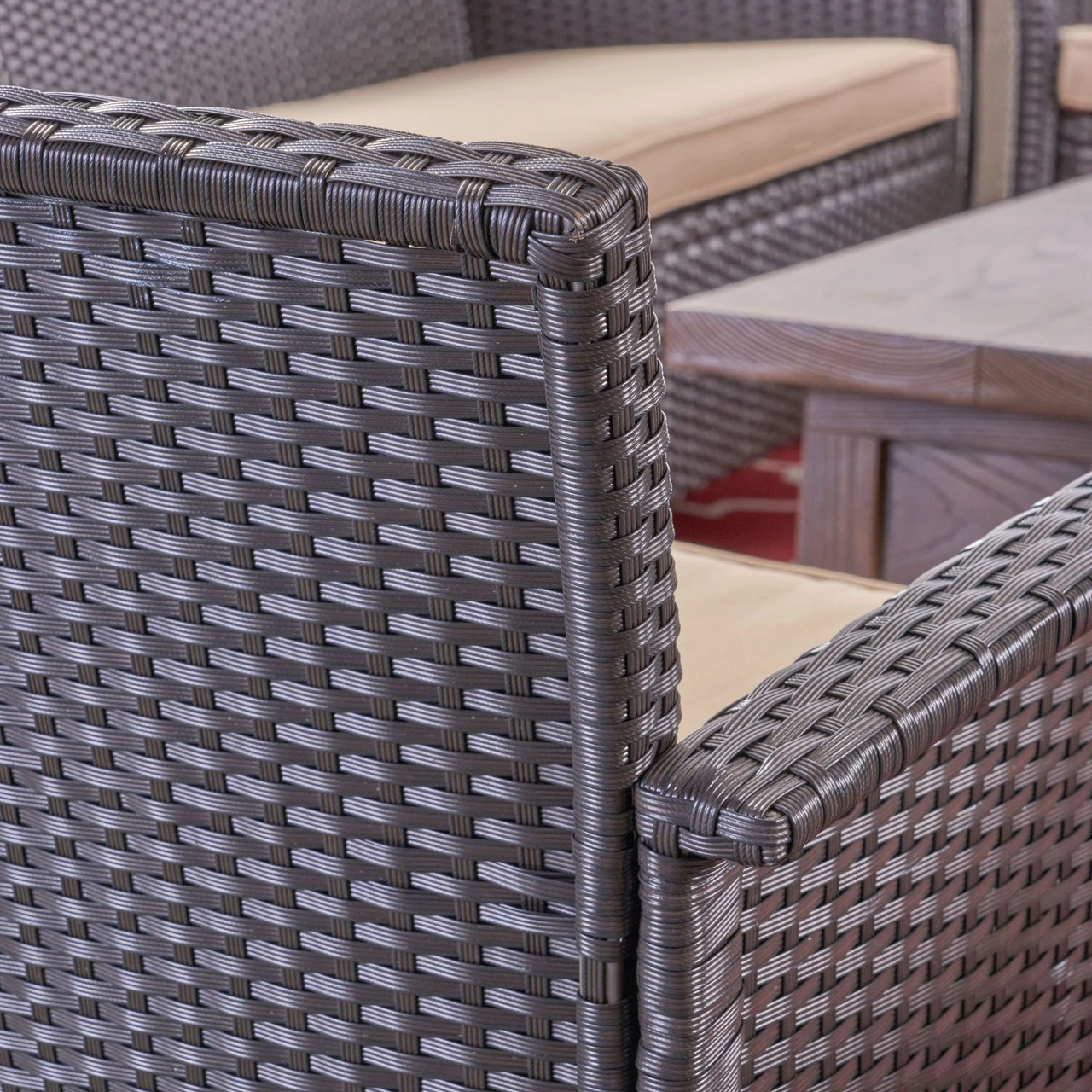 6pc Gray Outdoor Patio 8 Seater Chat Set With Fire Pit 67.5" 3 6pc Gray Outdoor Patio 8 Seater Chat Set With Fire Pit 67.5" - Image 3