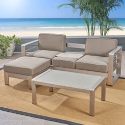 3pc Gray And Silver Contemporary Outdoor Chat Set With Cushions 9 3pc Gray And Silver Contemporary Outdoor Chat Set With Cushions -PatioVibe Shop dnhhf 306340 3 31200.1667664363