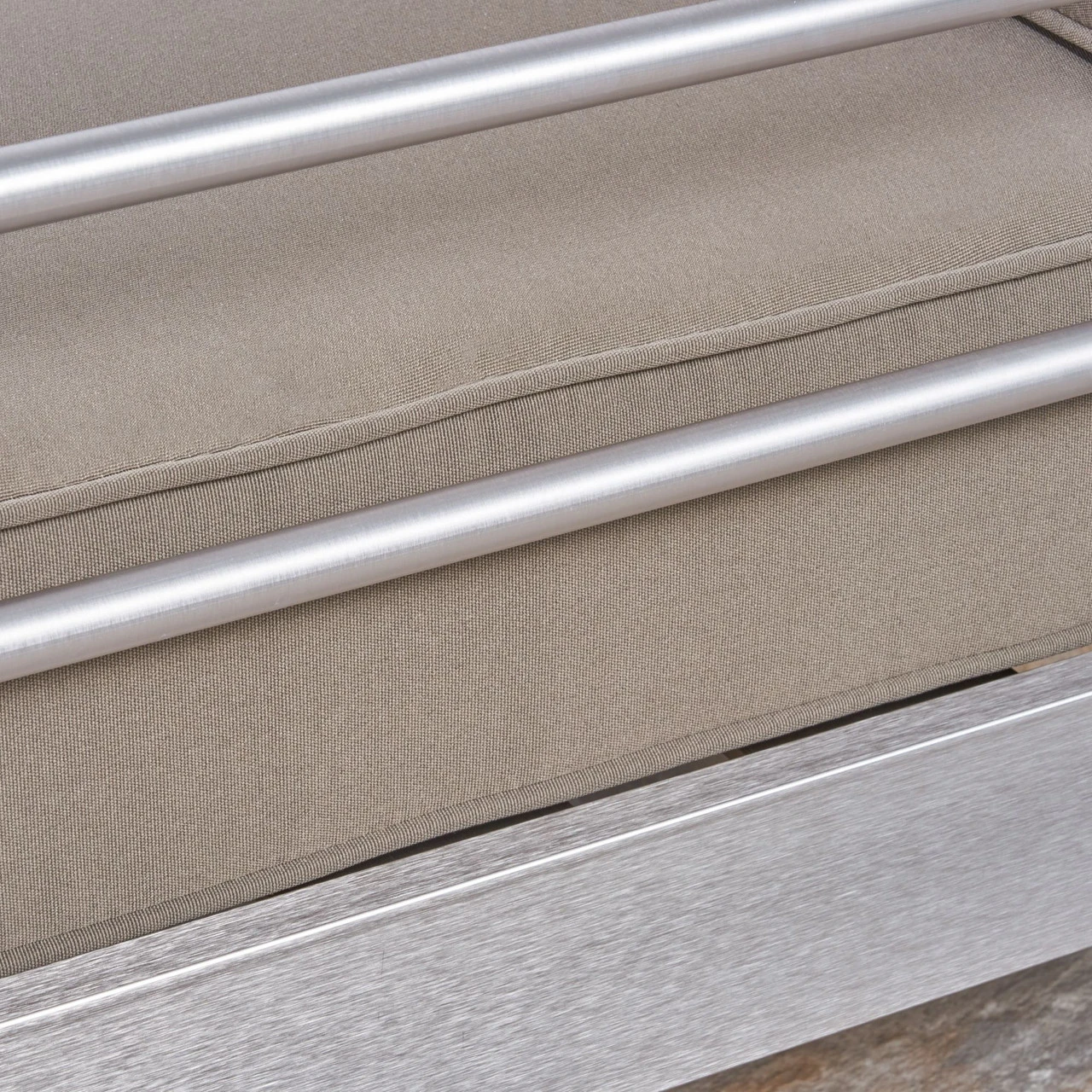 3pc Gray And Silver Contemporary Outdoor Chat Set With Cushions 6 3pc Gray And Silver Contemporary Outdoor Chat Set With Cushions - Image 6