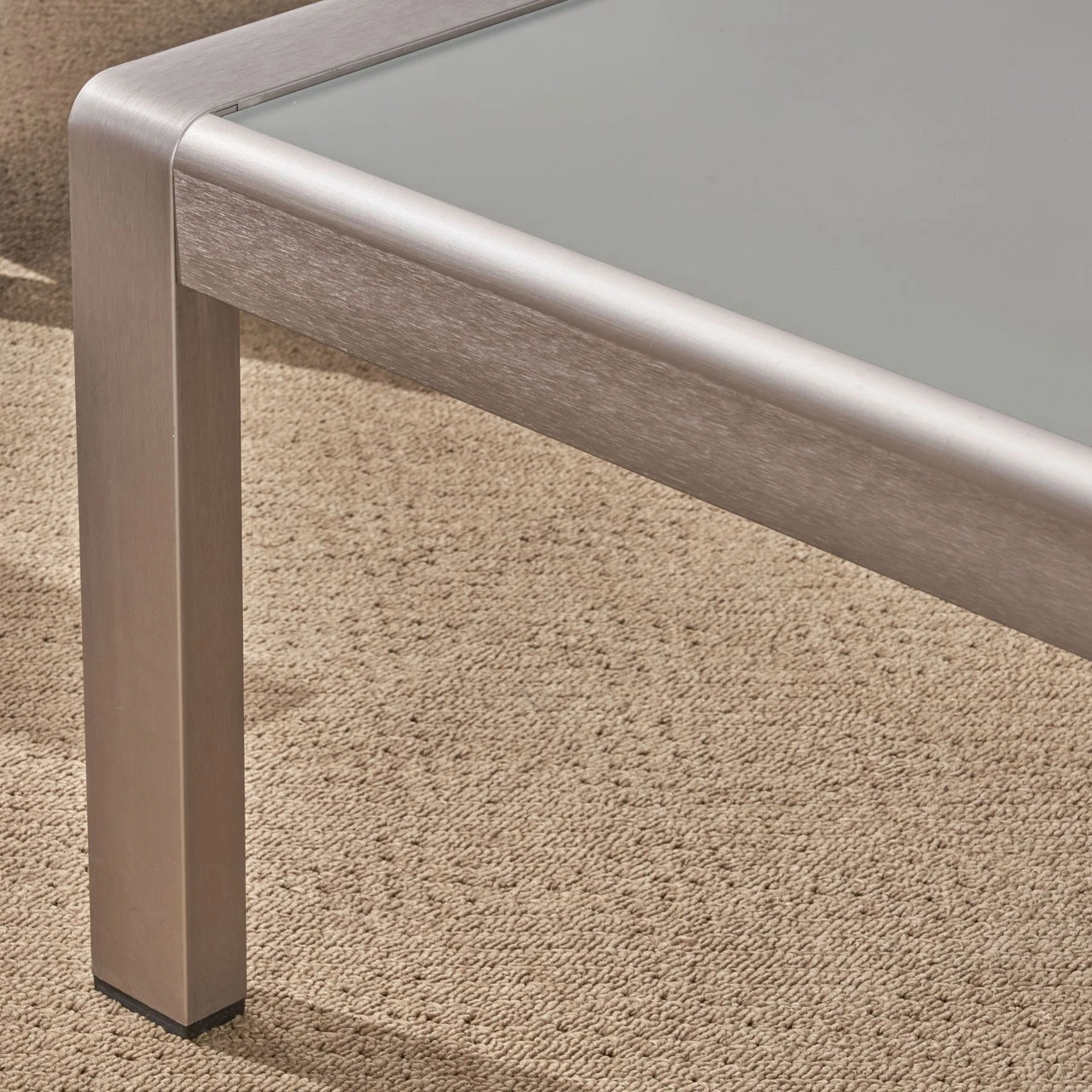 3pc Gray And Silver Contemporary Outdoor Chat Set With Cushions 7 3pc Gray And Silver Contemporary Outdoor Chat Set With Cushions - Image 7